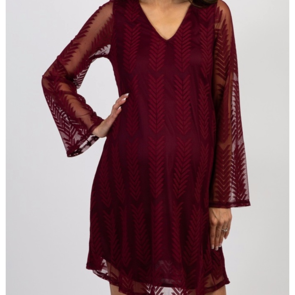 Burgundy maternity dress